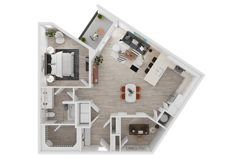 3D Floorplan of Unit A6